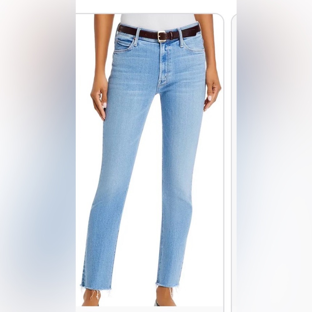 Mother Mid-Rise Dazzler Ankle Fray Jeans size 24